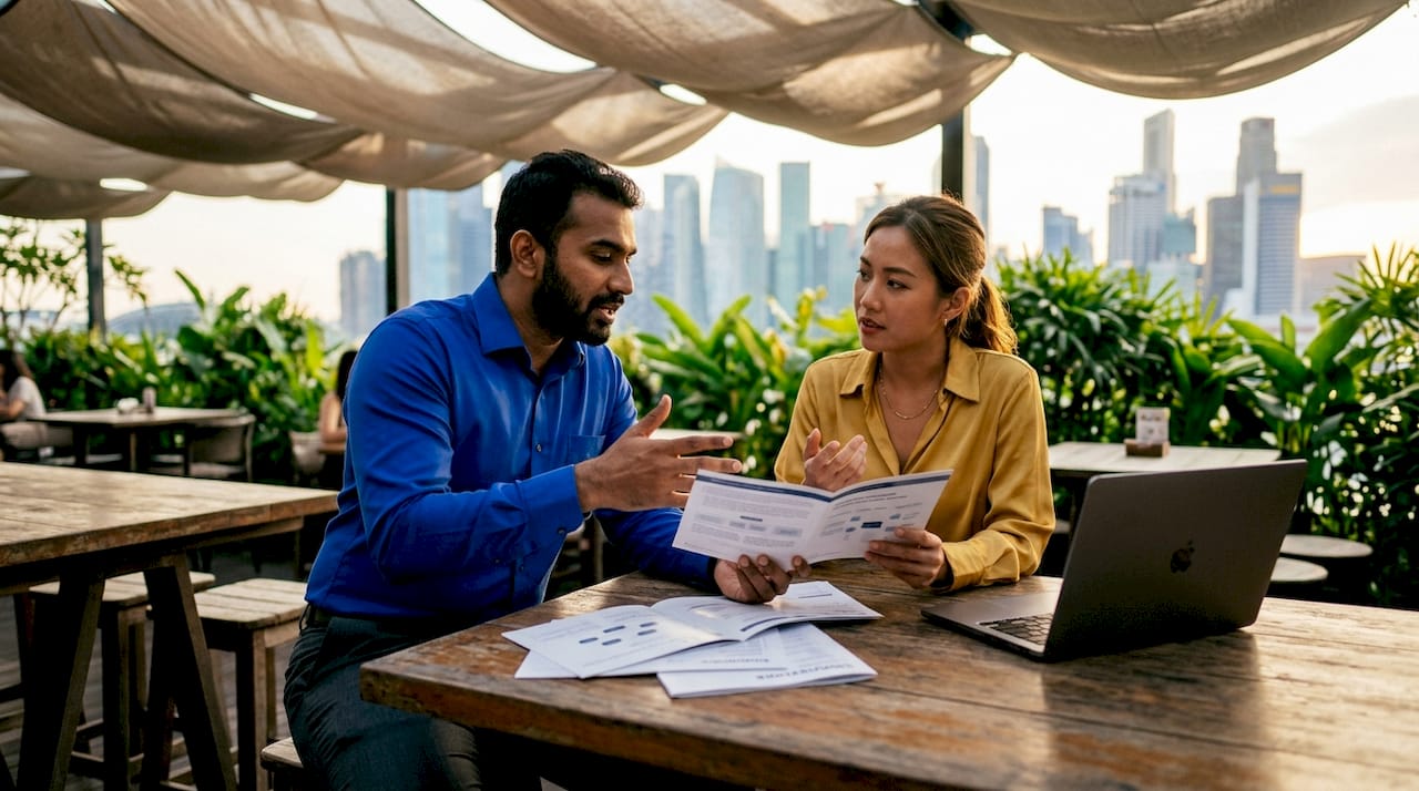 Entrepreneurs discussing Singapore business structures