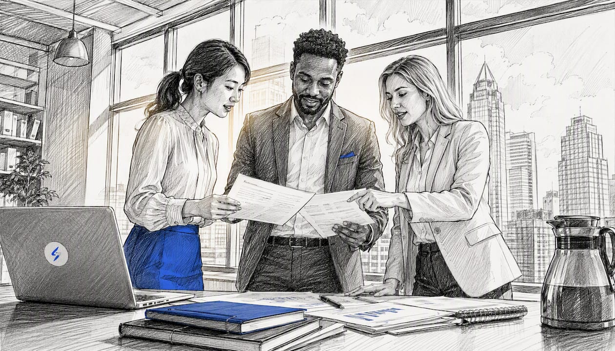 Business team consulting on company strike off