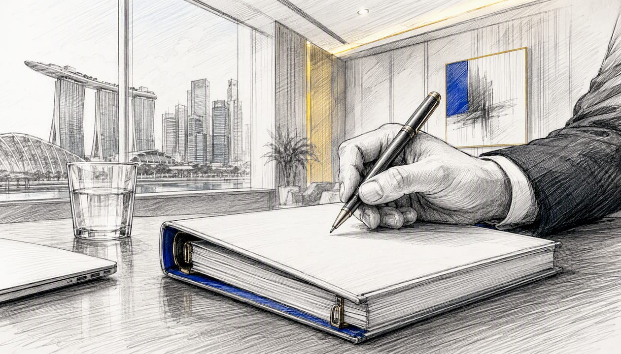 Hand signing blank corporate constitution document