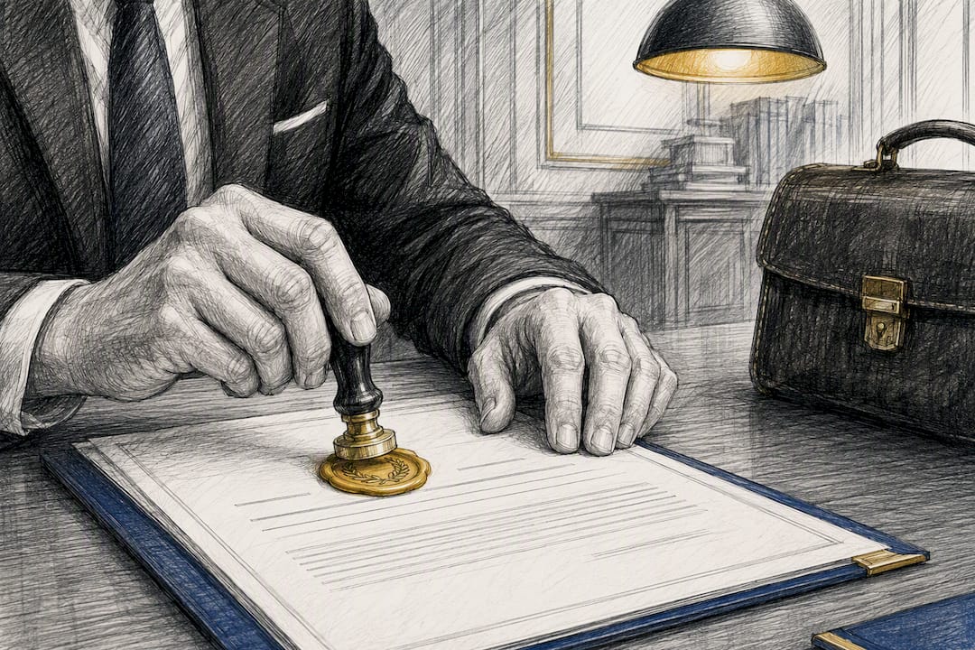Executor stamping share transfer documents