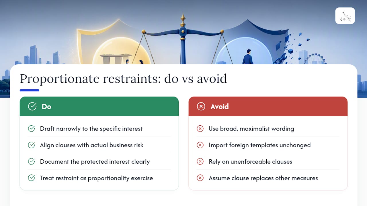 Why proportionate restraints protect employers better than broad ones — overview diagram