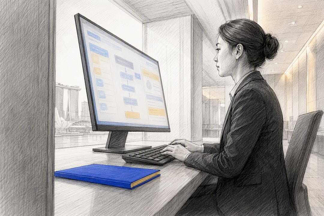 Specialist reviewing Singapore XBRL filing workflow