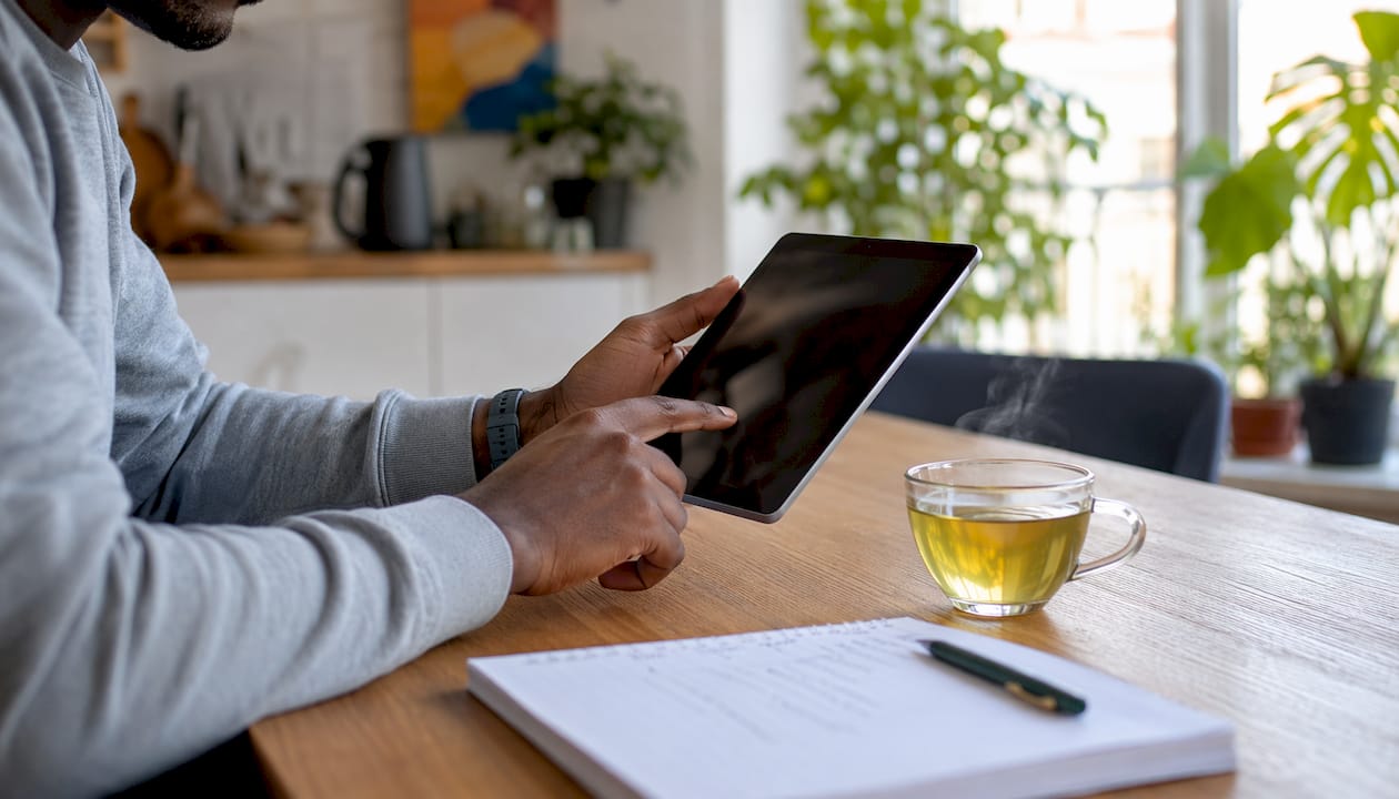 Hands adjusting cookie consent settings on tablet