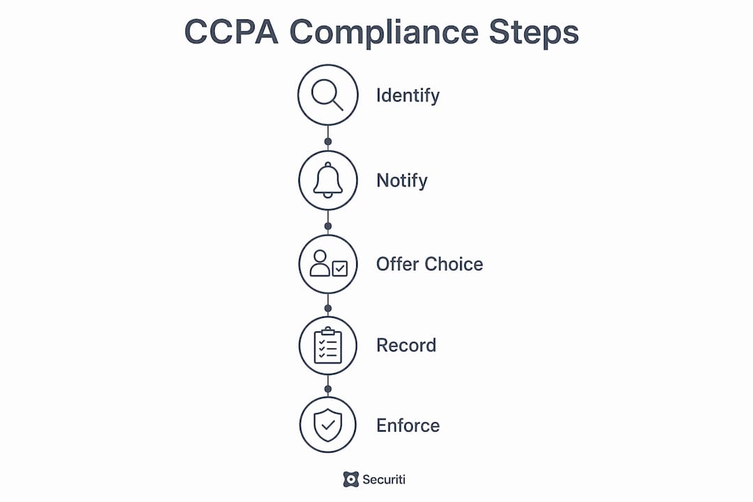 Infographic of CCPA compliance step flow