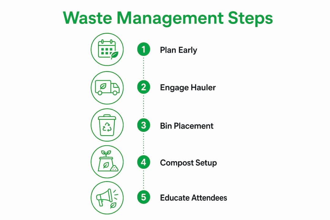 Infographic illustrating event waste management steps