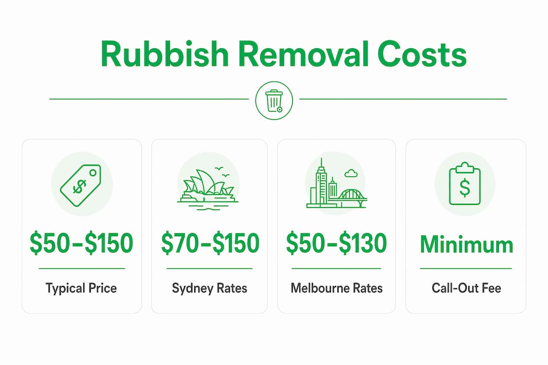 Infographic with rubbish removal cost statistics