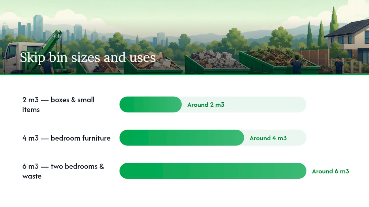 Diagram comparing skip bin sizes and typical uses