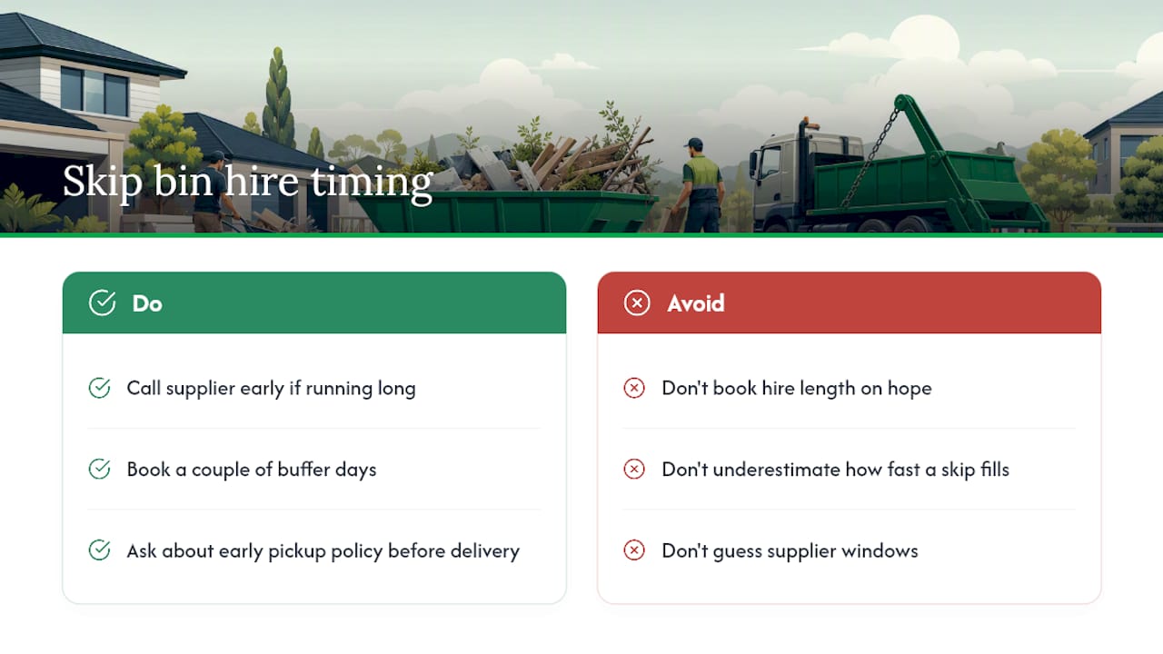 Skip bin hire duration and extension fee timeline