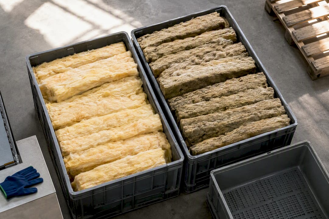 Fibreglass and mineral wool awaiting recovery