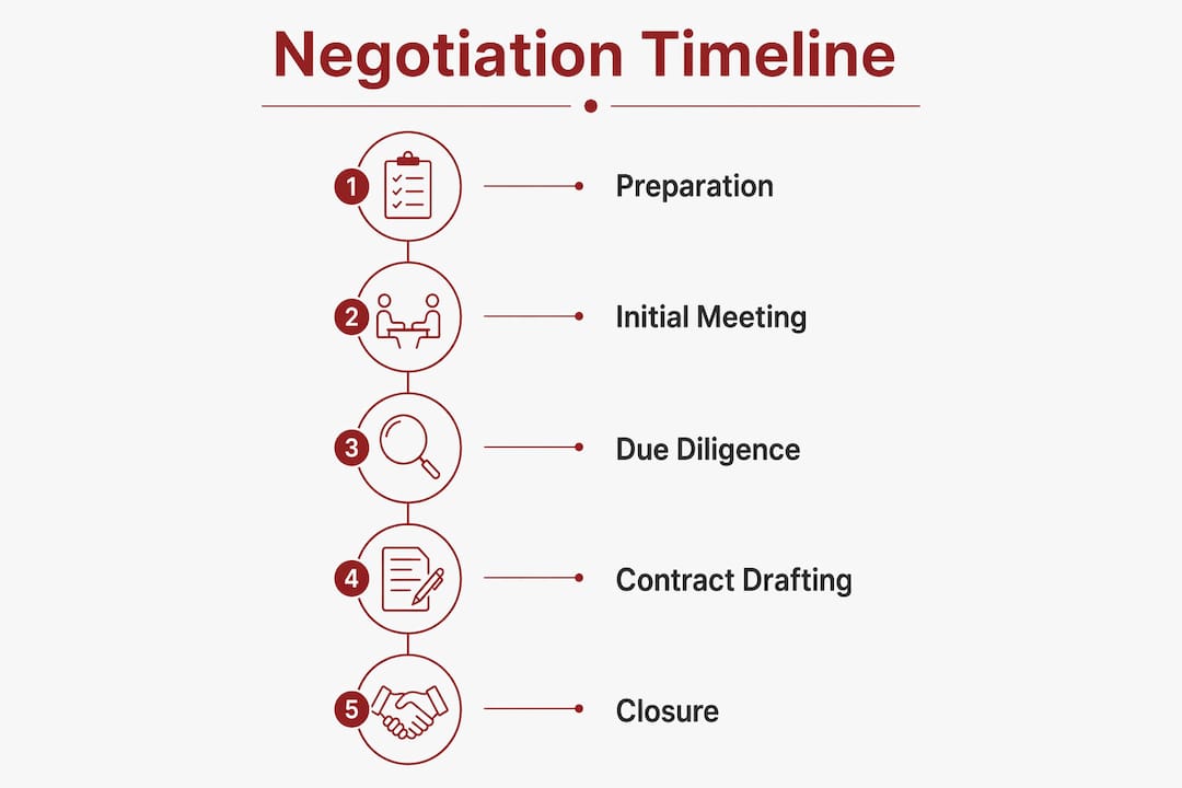 Infographic showing cross-border negotiation timeline
