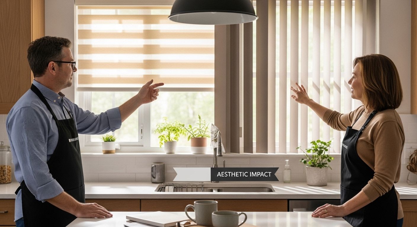roller shades vs blinds kitchen aesthetics