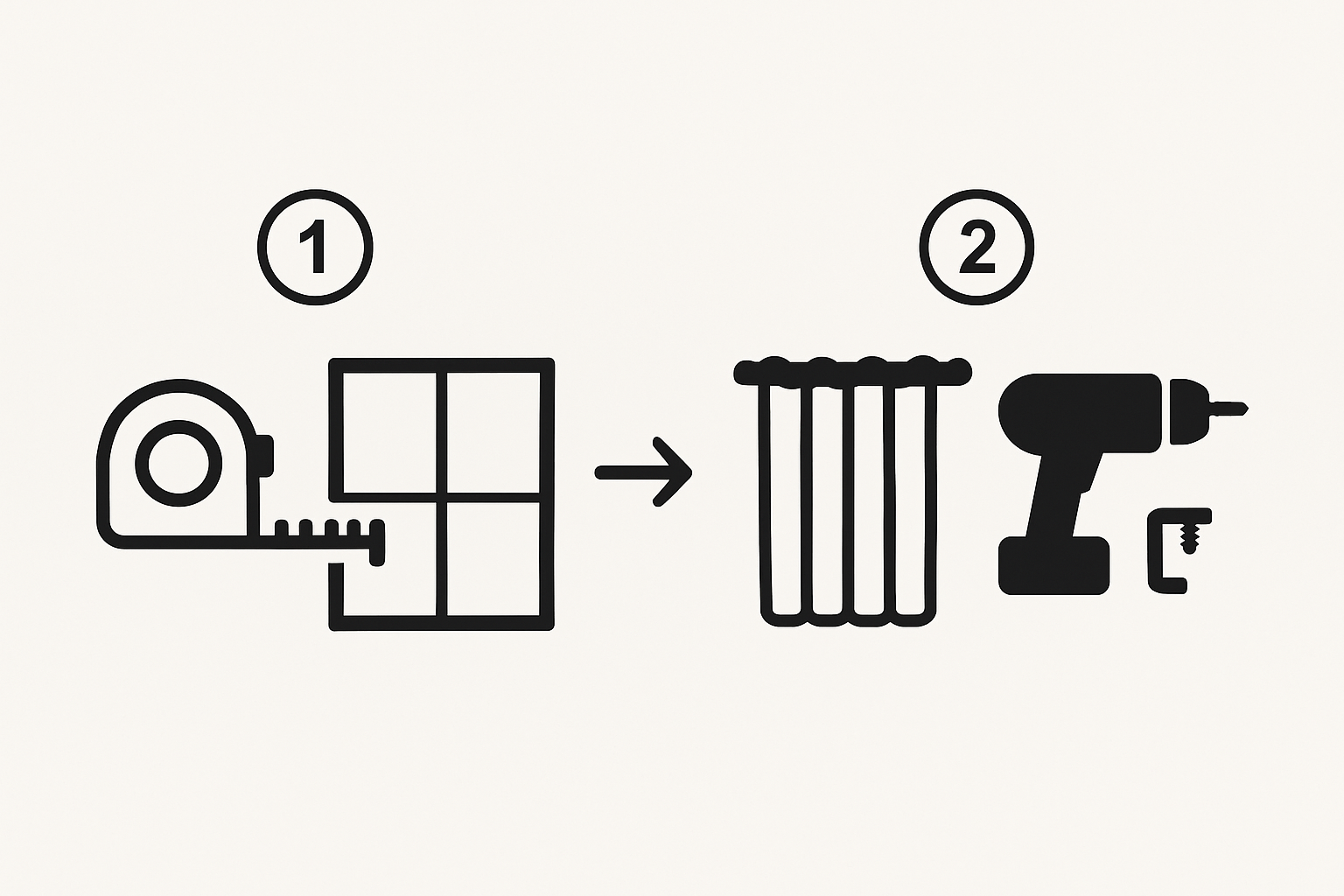Infographic of measuring window then installing treatment