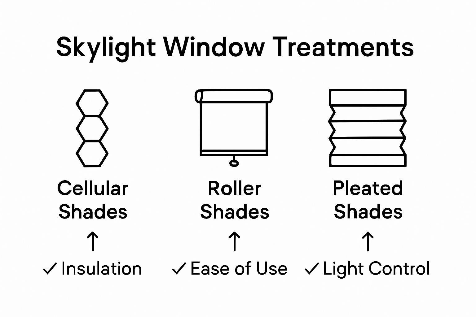 Infographic comparing skylight shade types