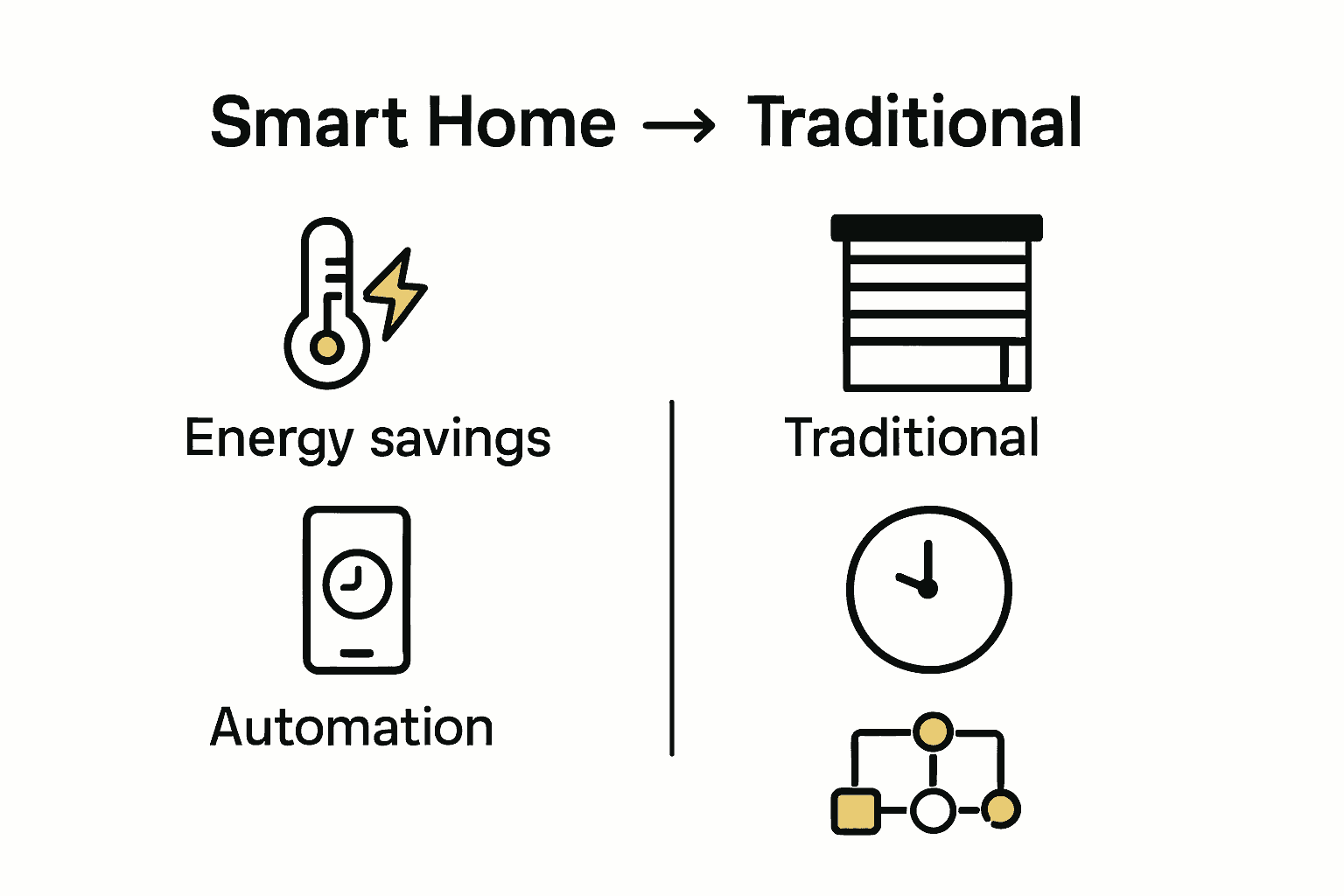 Infographic comparing smart shades and traditional blinds benefits