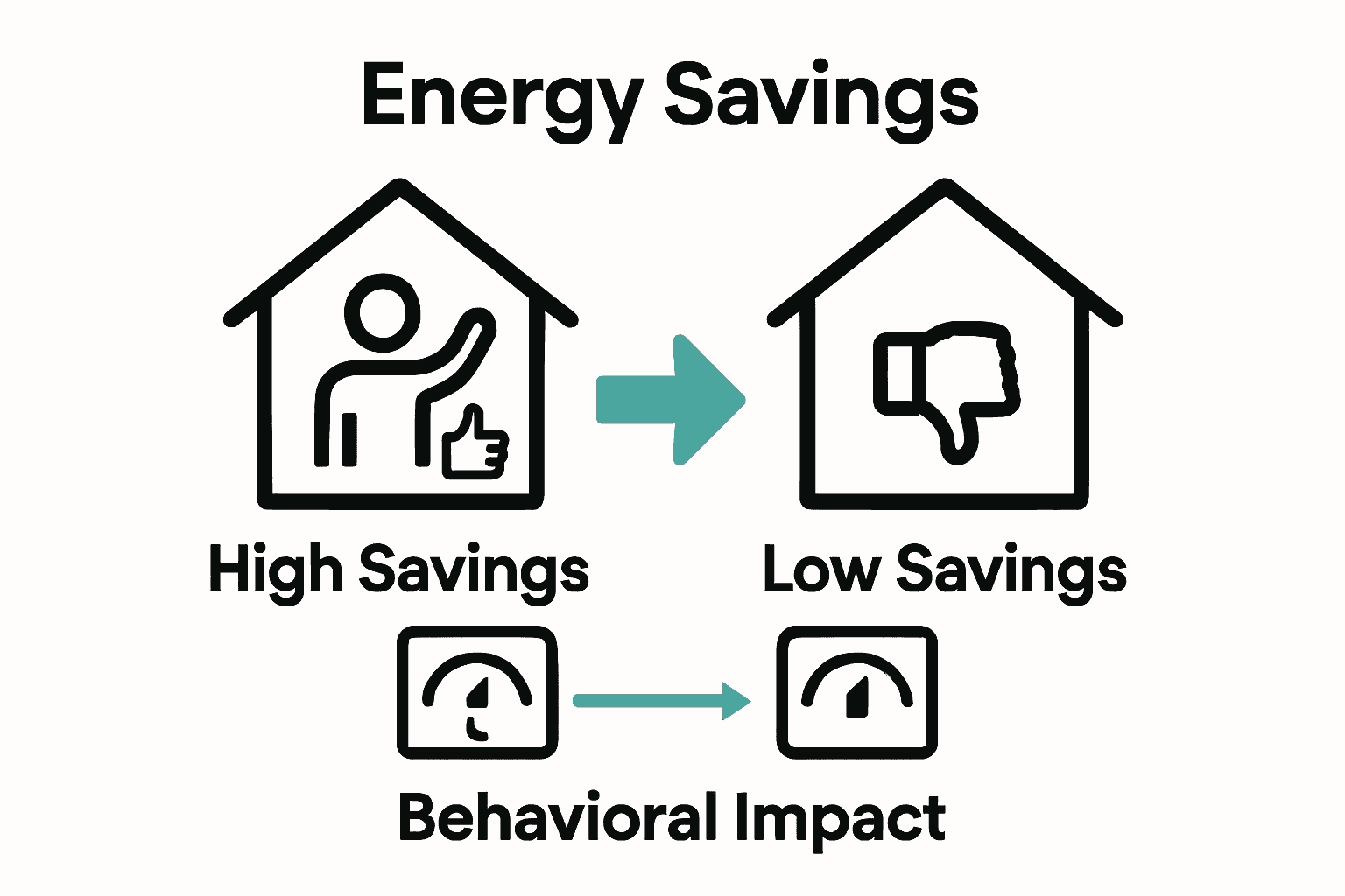 Infographic comparing energy savings with high and low smart thermostat user engagement.