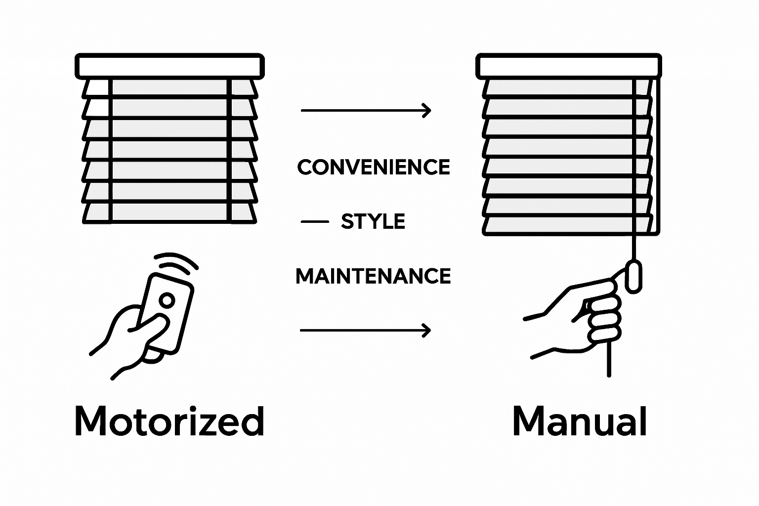 Comparing motorized and manual wood blinds