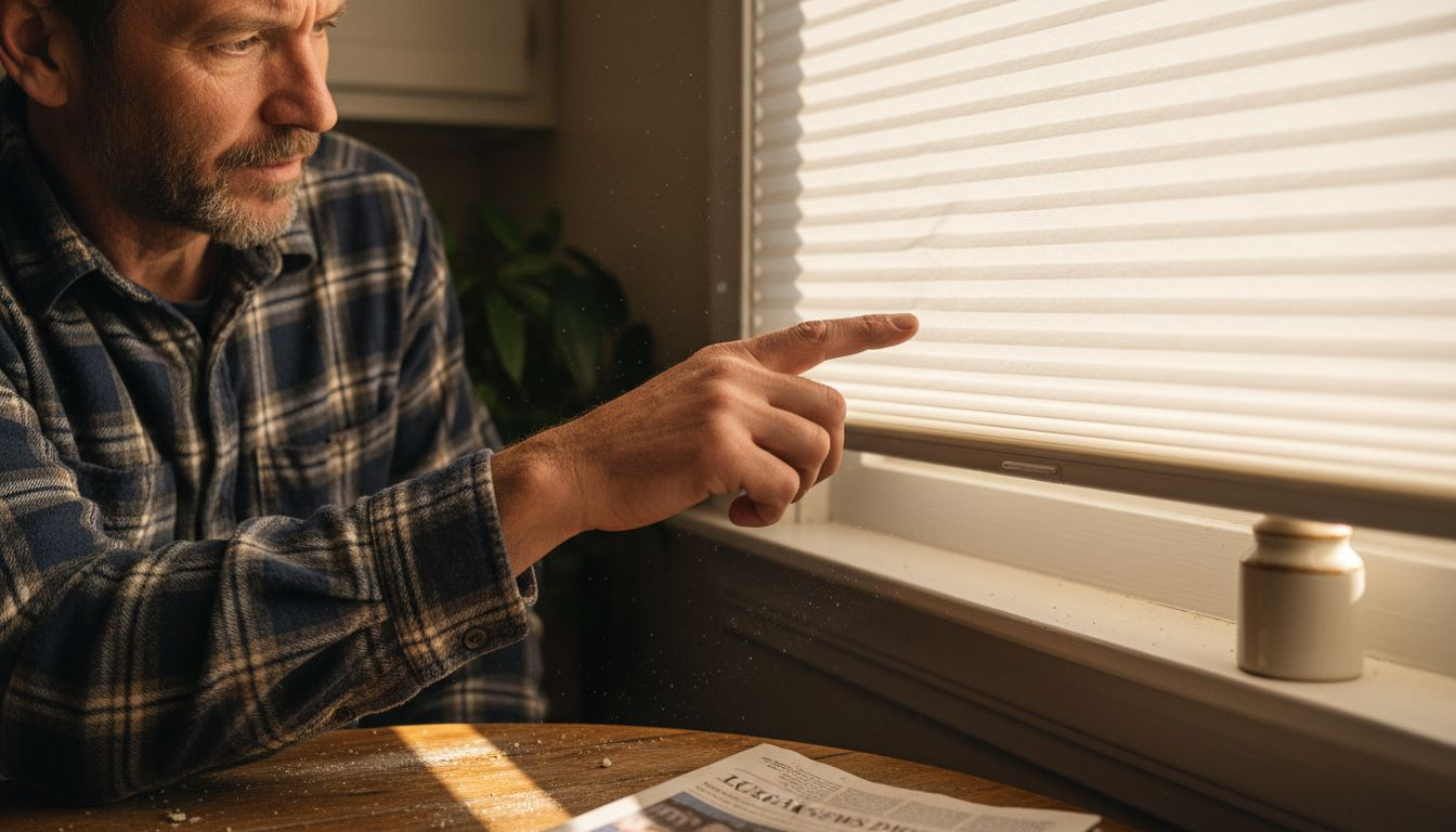 Close view of honeycomb cellular window shades