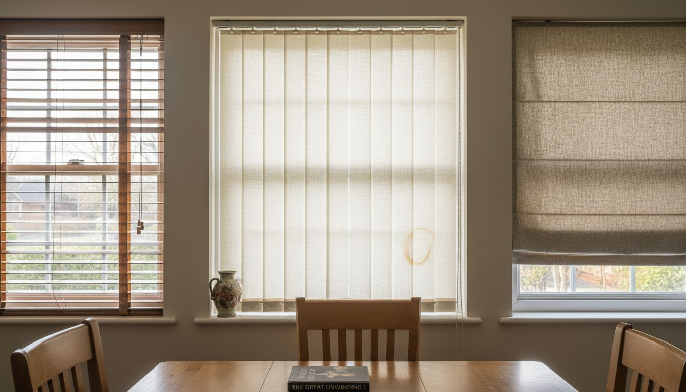 Wood blind styles on dining room windows