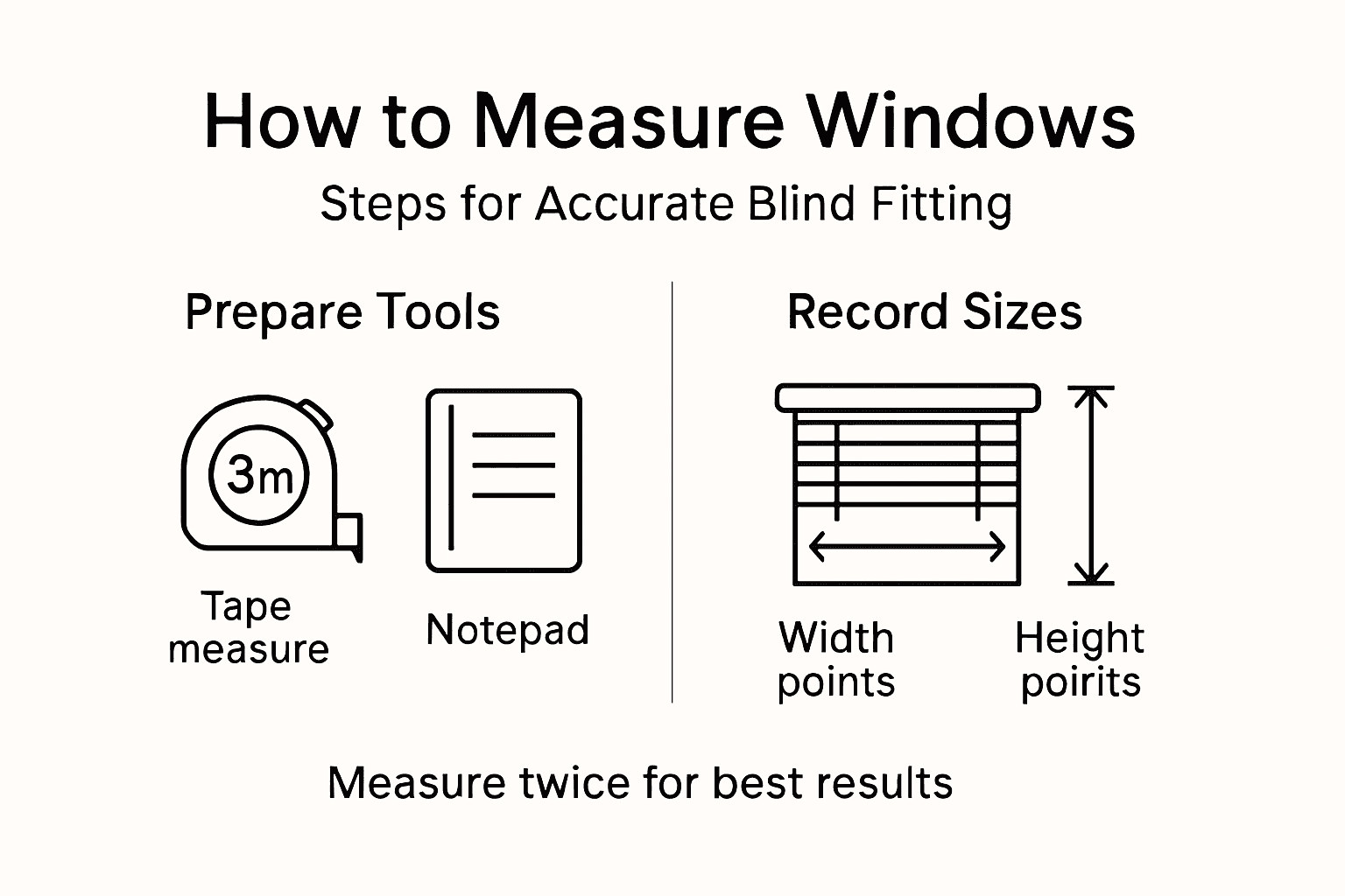 Infographic showing window measuring steps