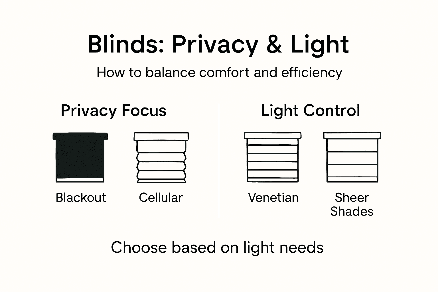 Infographic balancing blinds for privacy and light