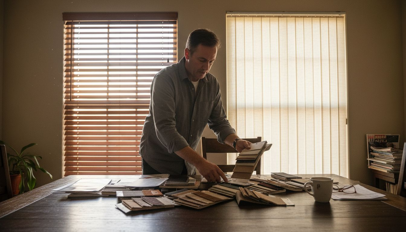 Homeowner compares custom blind styles