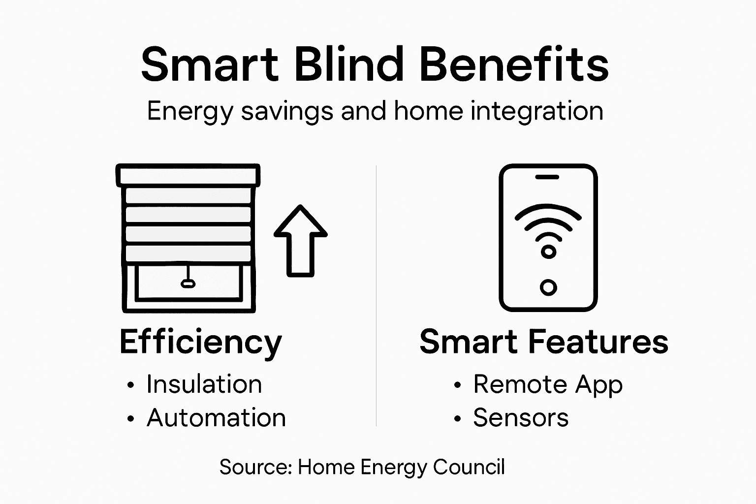 Infographic highlights smart blinds benefits and features