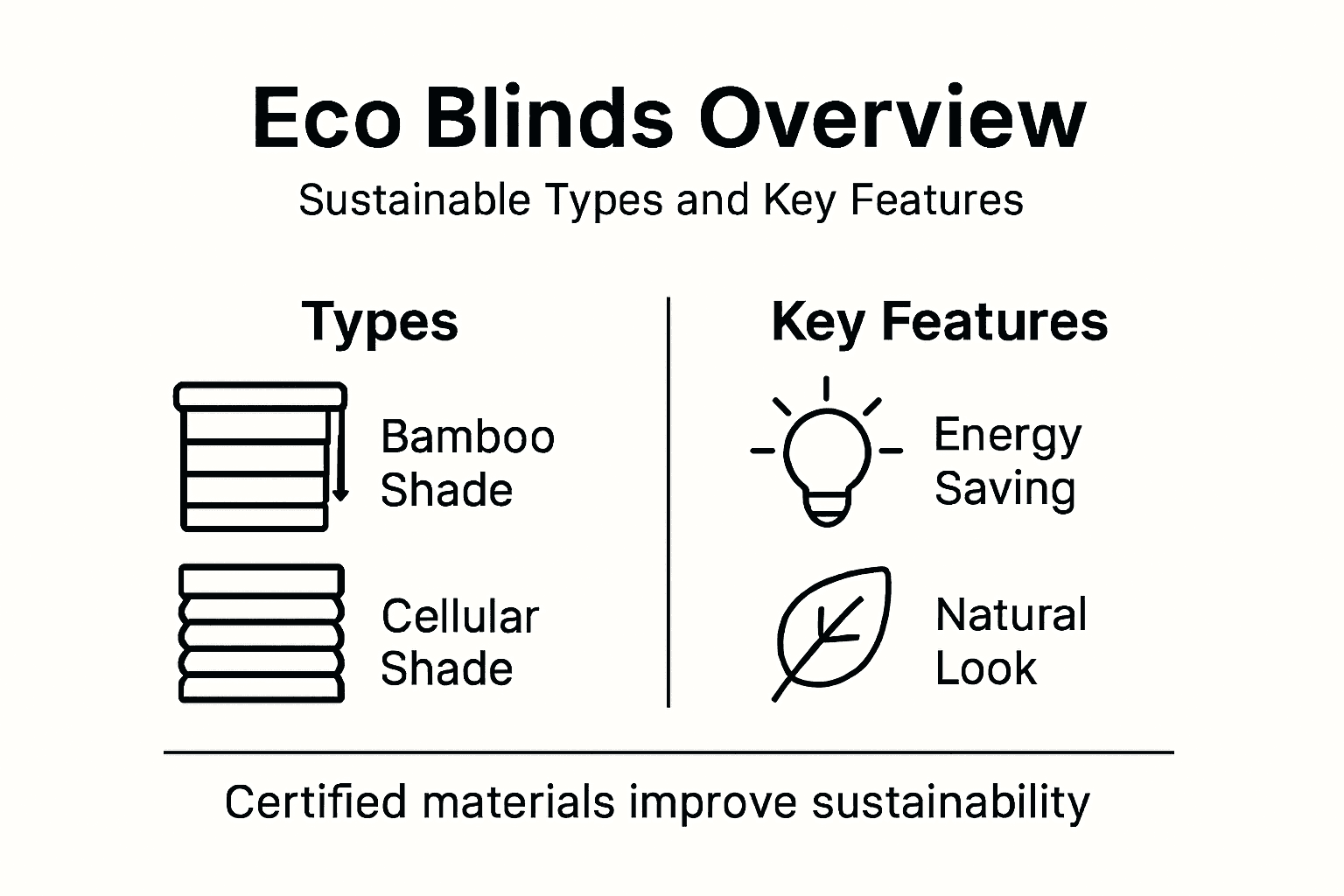 Infographic comparing eco blind types and features
