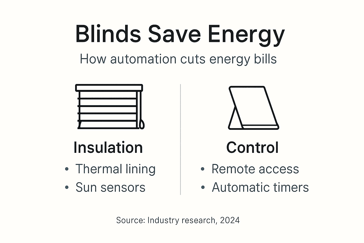 Infographic showing blinds energy savings