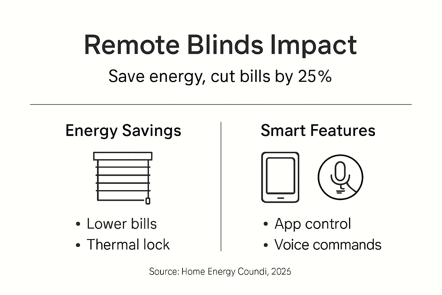Infographic showing remote operated blinds benefits