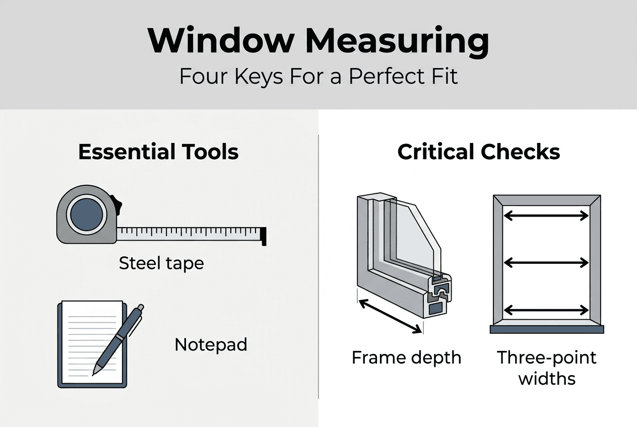 Infographic for accurate window measuring steps