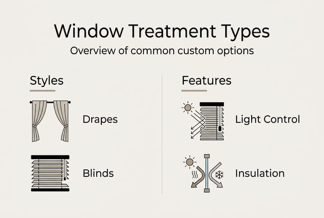Infographic comparing window treatment styles