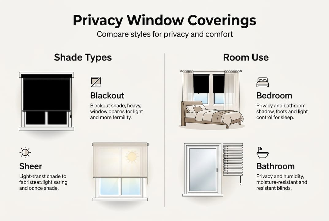 Infographic comparing window covering types