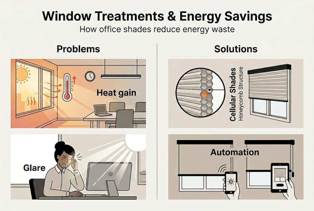 Infographic office window energy solutions