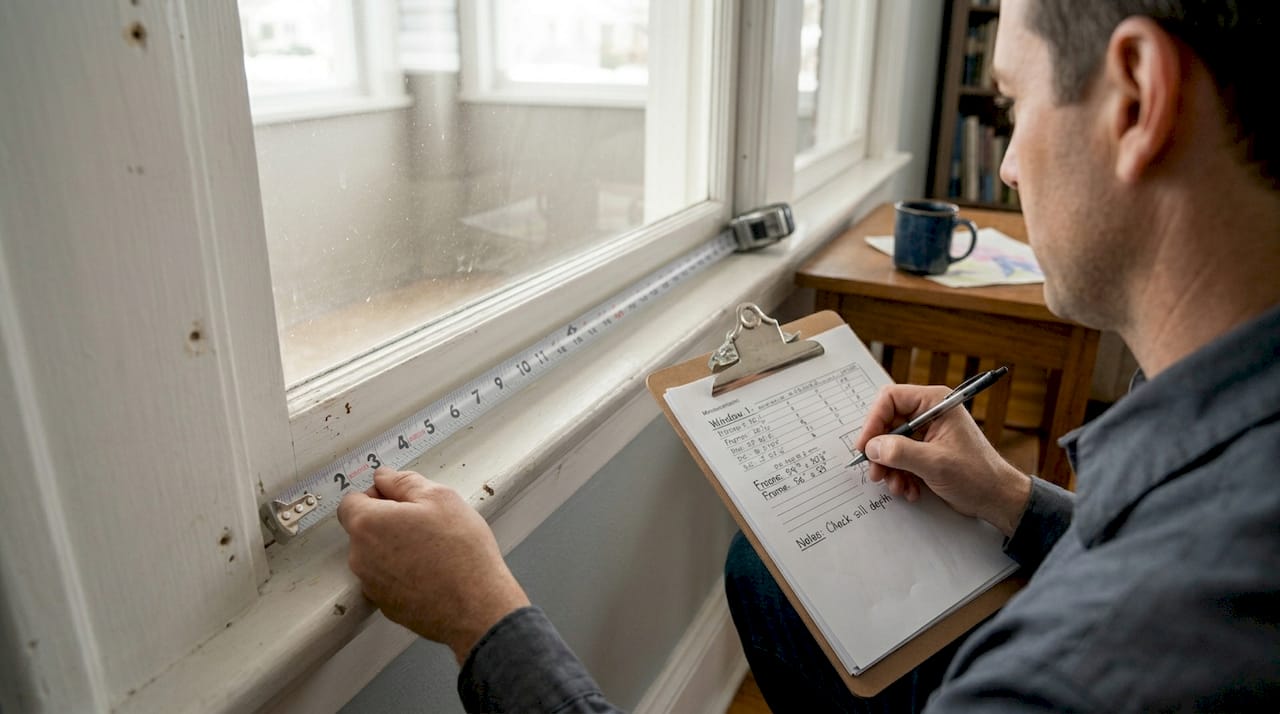Installer measuring window for custom fit