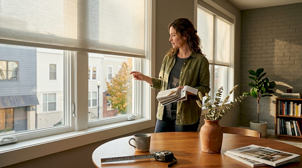 Designer reviews seamless motorized shade integration