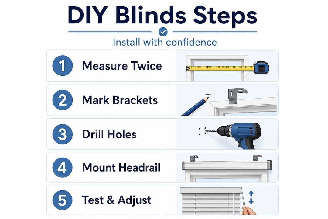 Step-by-step visual guide to blinds installation