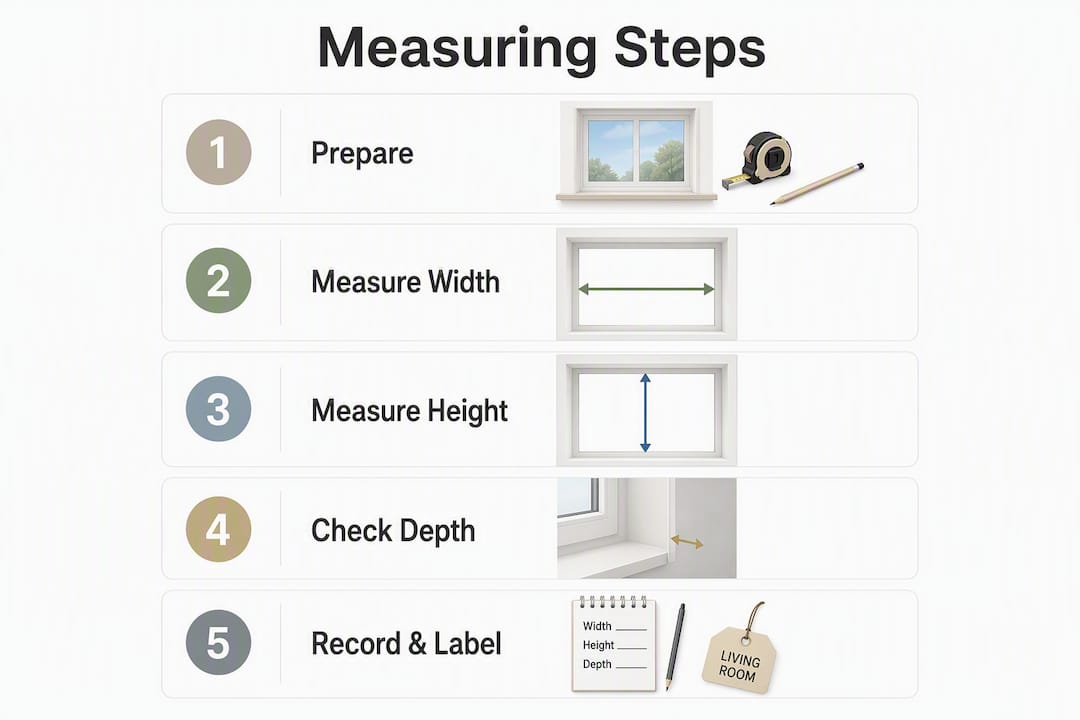Infographic showing step-by-step measuring process