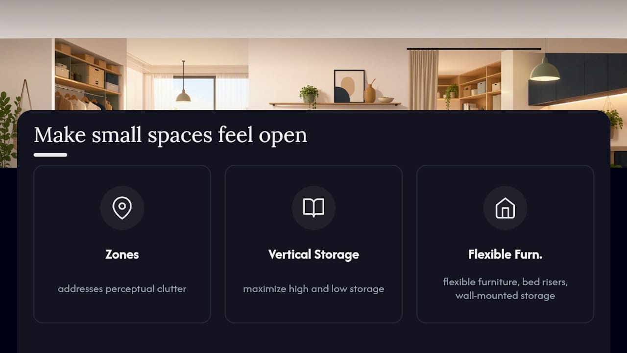 Diagram of small apartment organizing principles