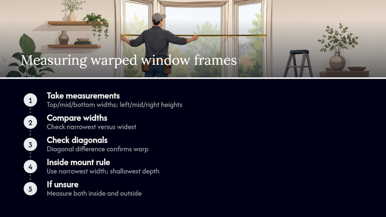 Six-point window measurement and warp comparison