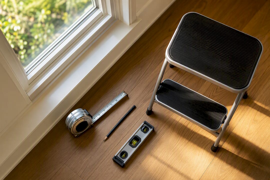 Steel tape and tools for measuring windows