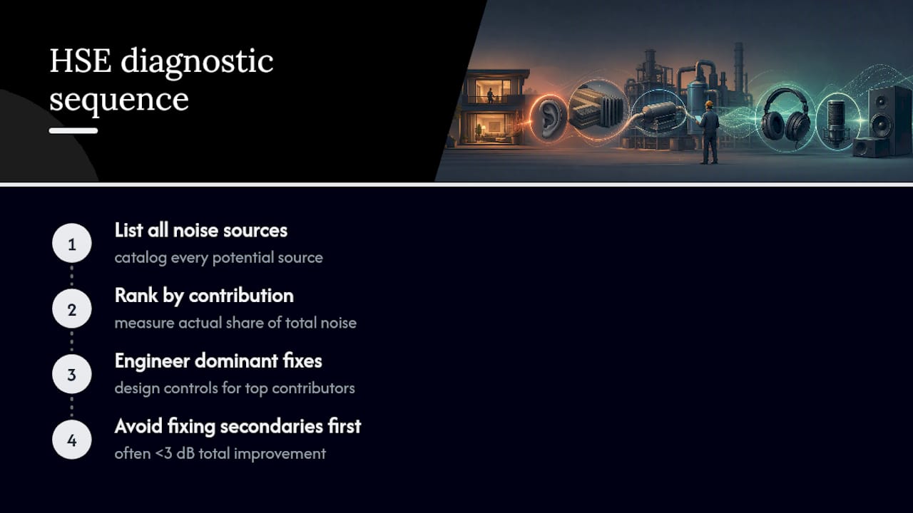 Noise source ranking and control sequence