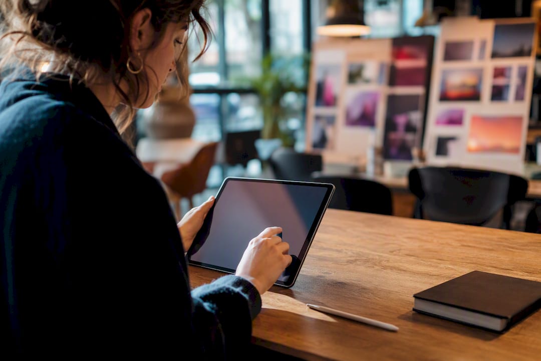 Hands filtering ad concepts on a device