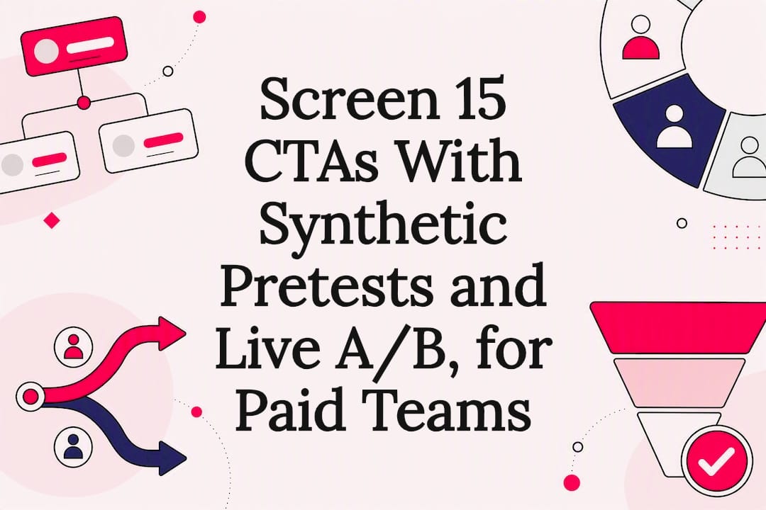 Screen 15 CTAs With Synthetic Pretests and Live A/B, for Paid Teams