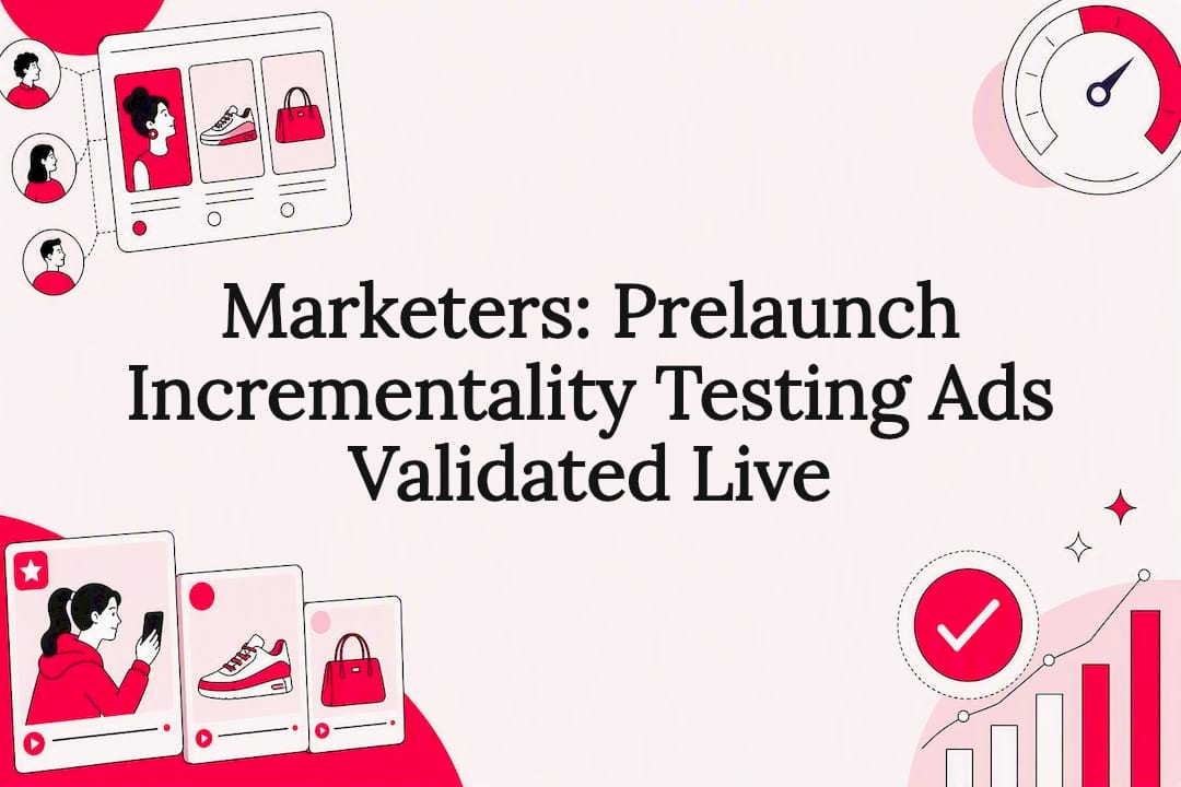 Marketers: Prelaunch Incrementality Testing Ads Validated Live