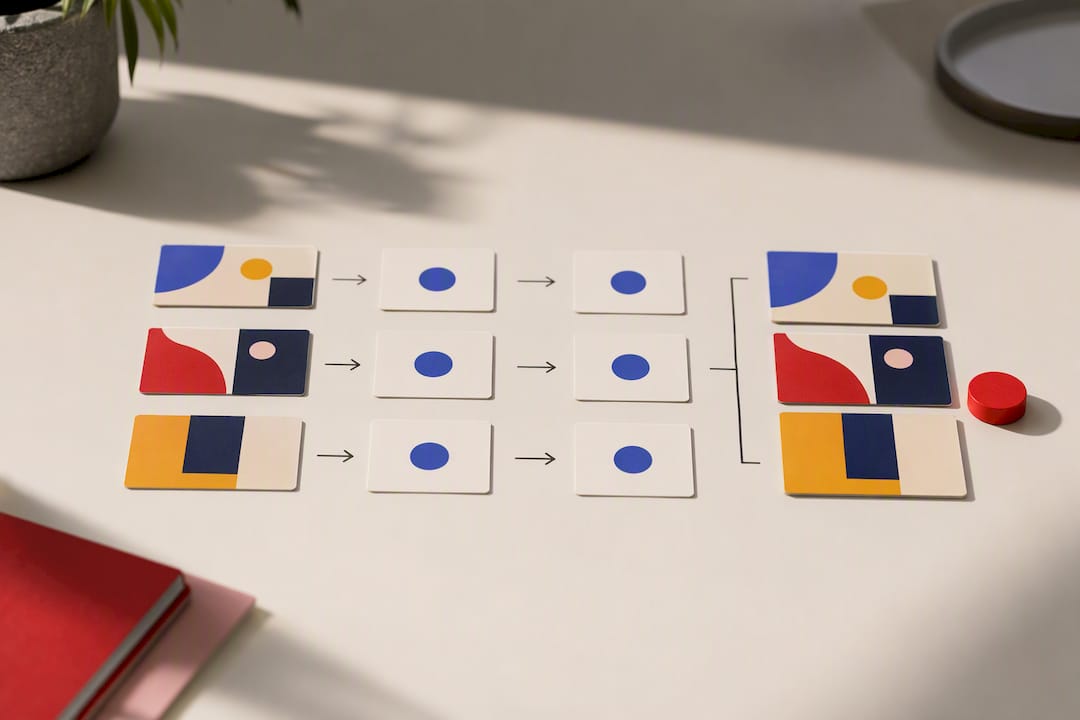 Tres opciones creativas en etapa de validación