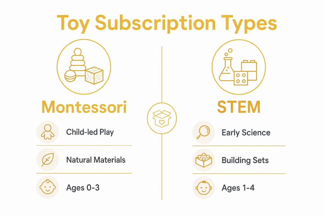 Infographic comparing Montessori and STEM toy subscriptions