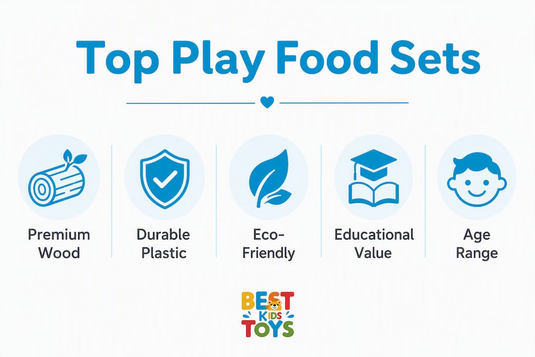 Infographic showing ranking of play food sets by features