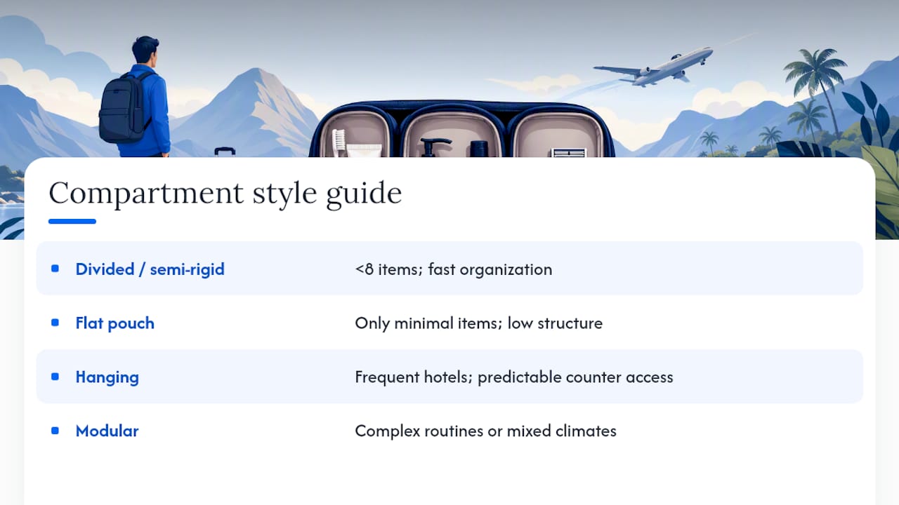 Which Compartment Style Actually Fits Your Trip — overview diagram
