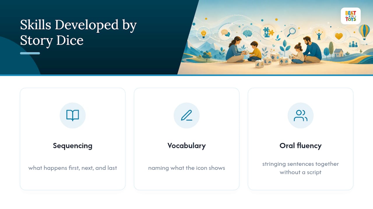 Three skills developed through story dice play