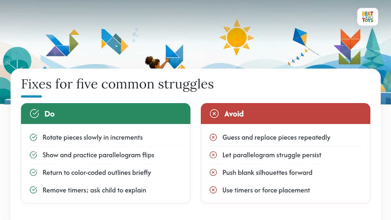 Common Tangram Struggles and How to Work Through Them — overview diagram